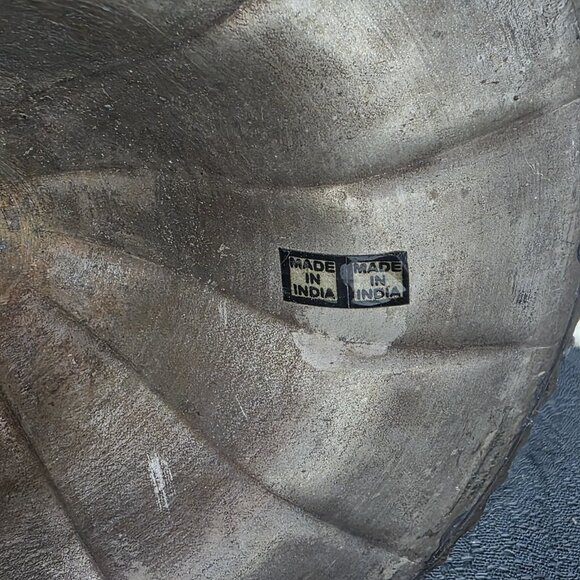 Pair Vintage Silver Plated Brass Trumpet Tulip Vases 15” India Boho Hollywood - Picture 6 of 10